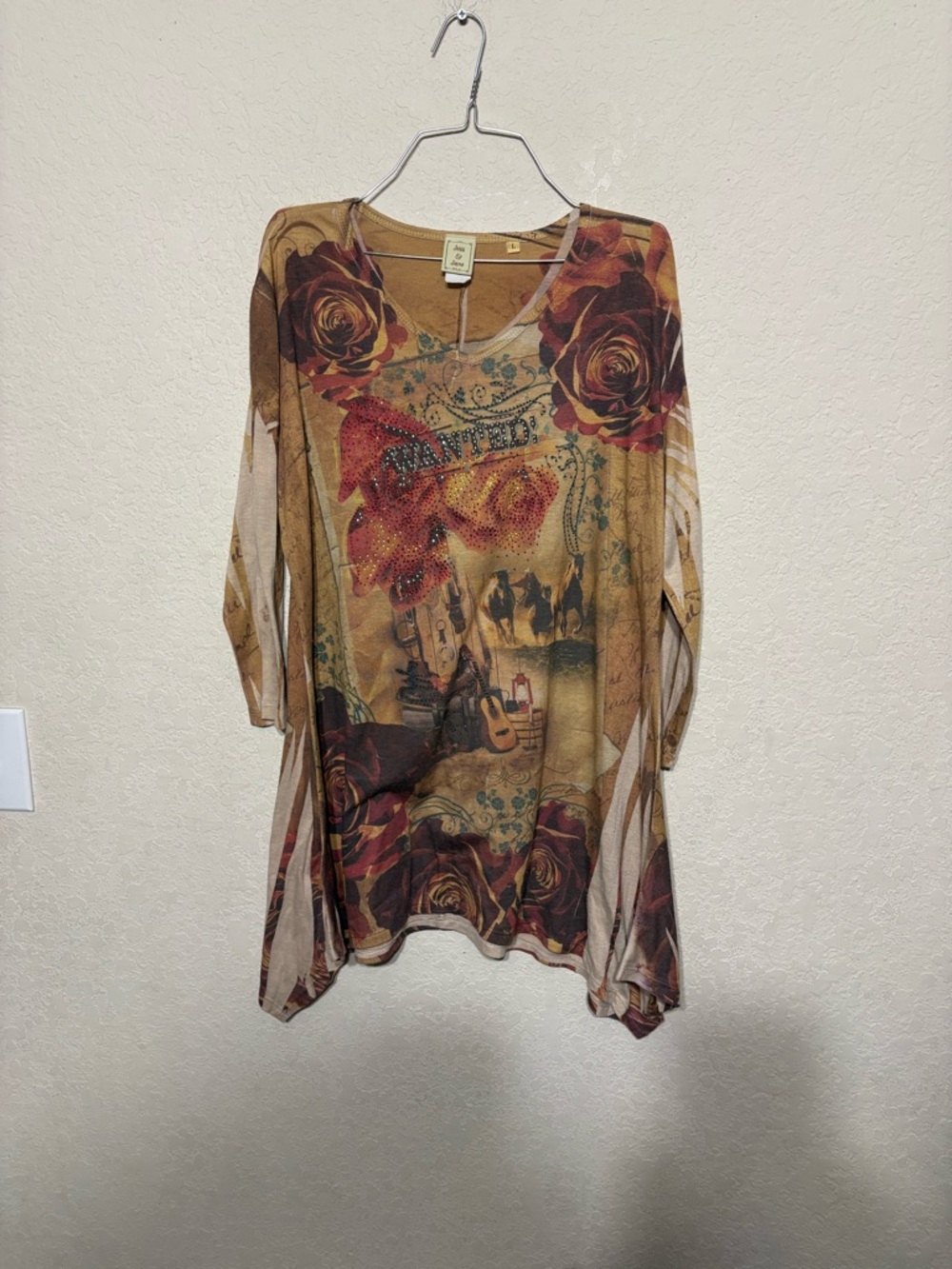 Jess & Jane western rhinestone Floral Graphic